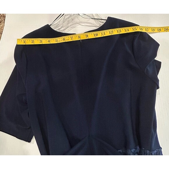 Alex Dress Women’s Size 10P Navy V Neck Tea Length with Detailing  Evening Dress - Picture 12 of 12